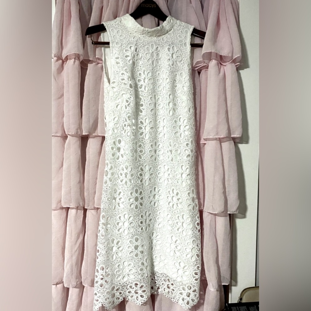 Signature by Robbie Bee White Eyelet Lace Top